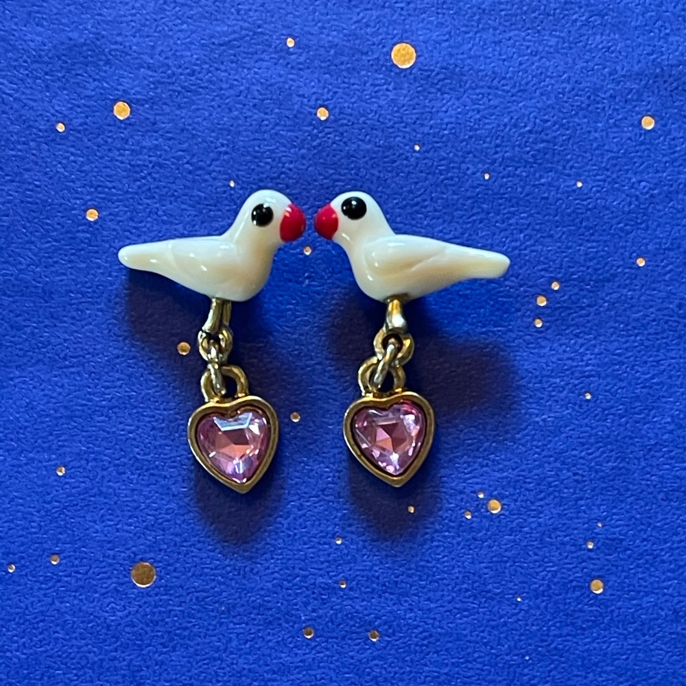 Betsy Johnson love bird earrings